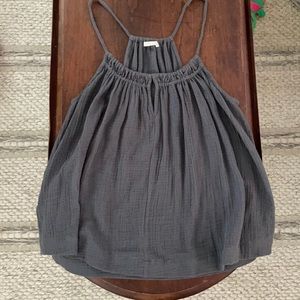 Grey boutique flowy tank top